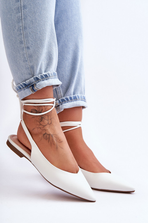 ballerines à lacets blanches Lilly Ann