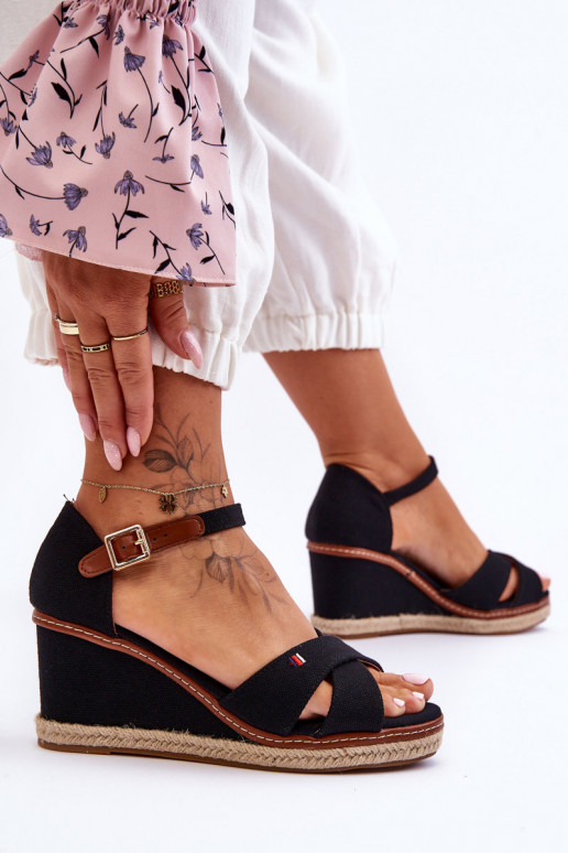 Janet Plateausandalen in Schwarz