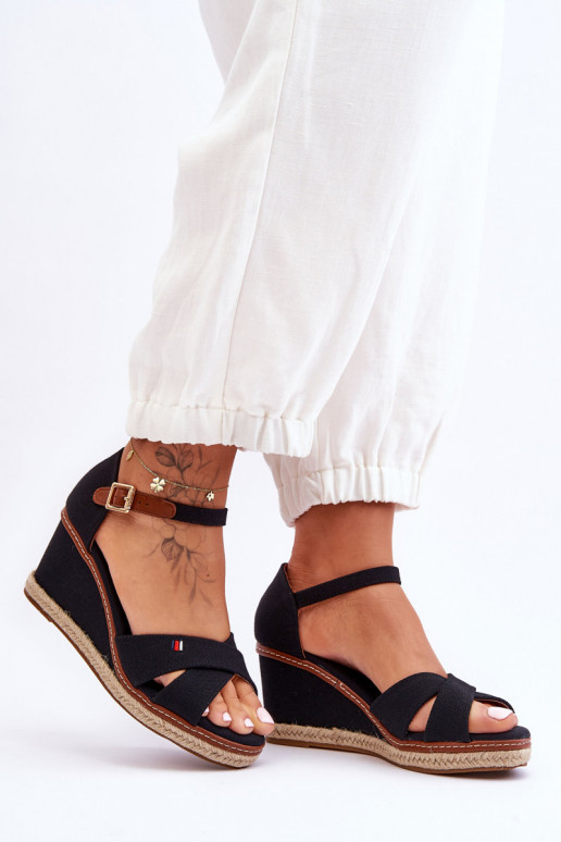 Janet Plateausandalen in Schwarz