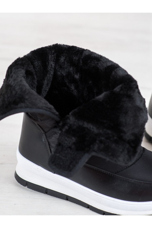 Bottes de neige noires à attaches adhésives BAT_DS8826B