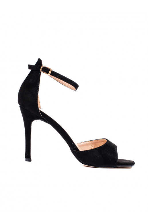 Sandales à talons hauts en daim noir Shelovet