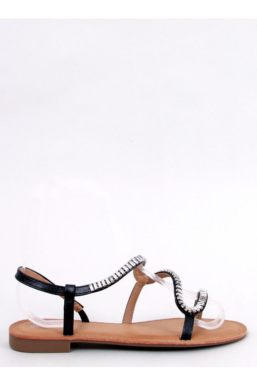 Sandales noires avec cristaux ADANI...