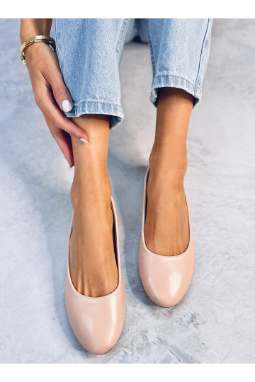 Ballerines femme TOVA BEIGE avec semelle intérieure en cuir