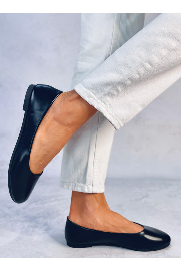 Ballerines avec semelle intérieure en cuir de couleur noir TOVA BLACK