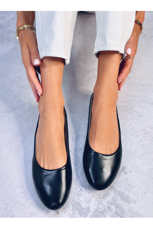 Ballerines avec semelle intérieure en cuir de couleur noir TOVA BLACK