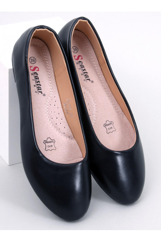 Ballerines avec semelle intérieure en cuir de couleur noir TOVA BLACK