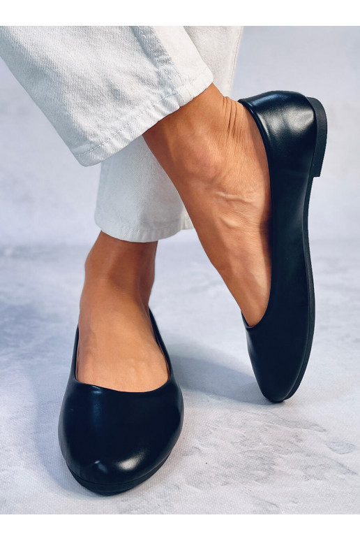 Ballerines avec semelle intérieure en cuir de couleur noir TOVA BLACK