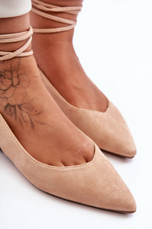 Lilly Ann Wildleder-Schnürballerinas in Beige