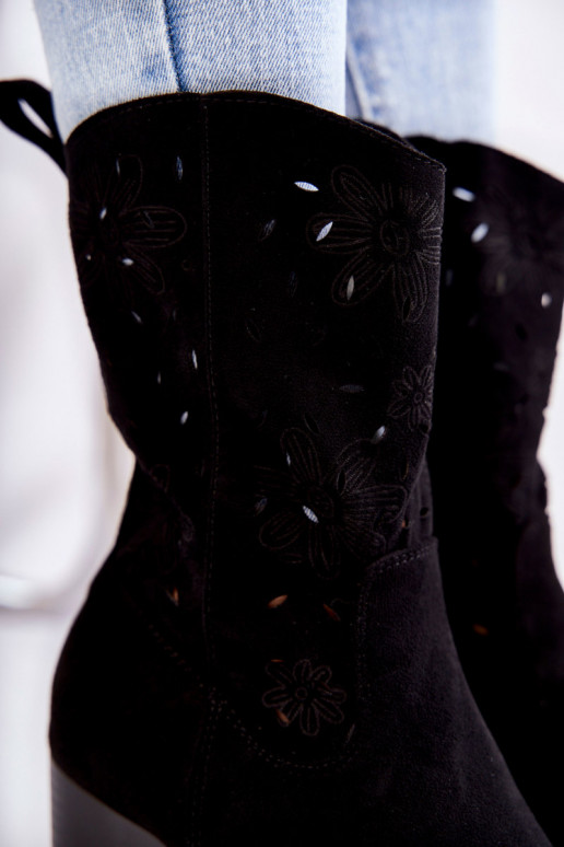 bottes cowboy en daim noir Ariane bottes cowboy en daim noir Ariane