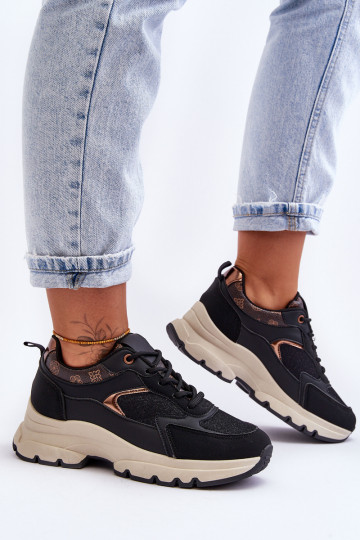 sportschoenen met veters in de kleur Escape zwart
