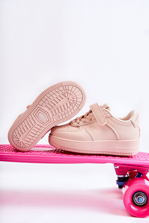 Chaussures de sport pour enfants à fermetures adhésives de couleur rose Elike