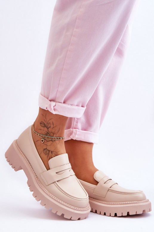 Mocassins met enorm platform in beige... Mocassins met enorm platform in beige...