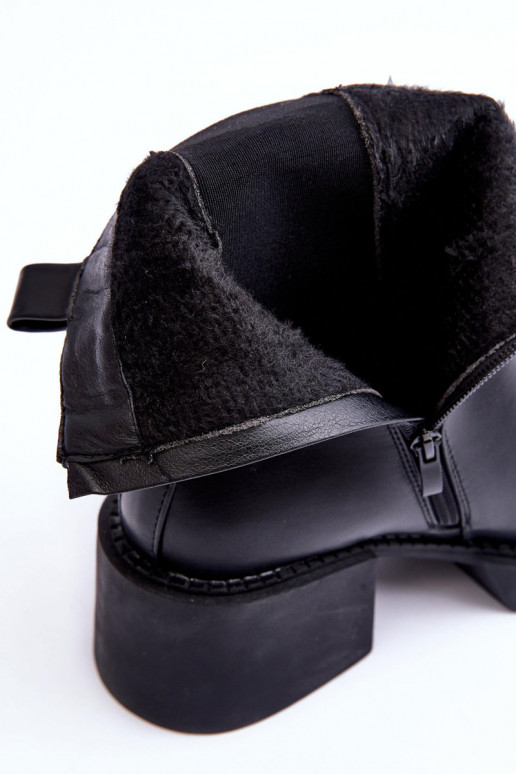 bottes élégantes à talon large en noir Ironna