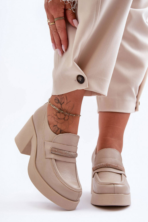 chaussures à talons avec ornements beige Lemar Gelanor