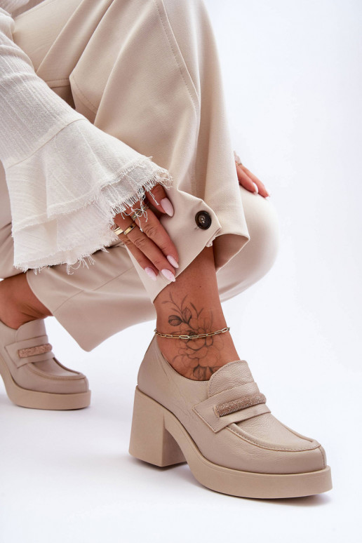 chaussures à talons avec ornements beige Lemar Gelanor