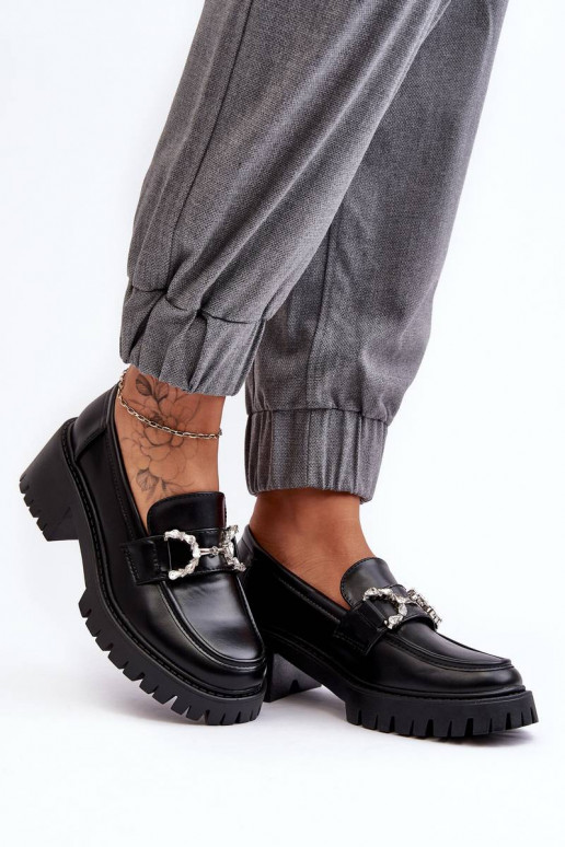 Mocassins à talon large en noir Lemmitty Mocassins à talon large en noir Lemmitty