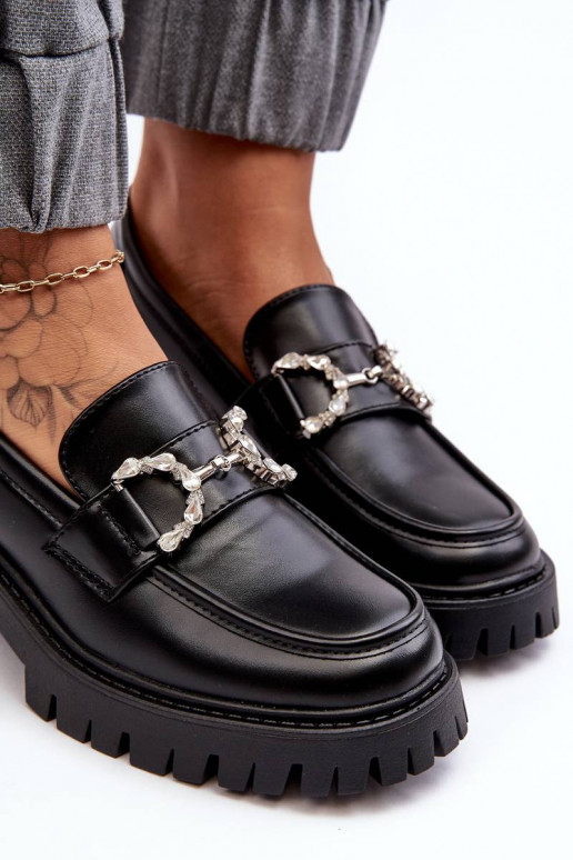 Mocassins à talon large en noir Lemmitty Mocassins à talon large en noir Lemmitty