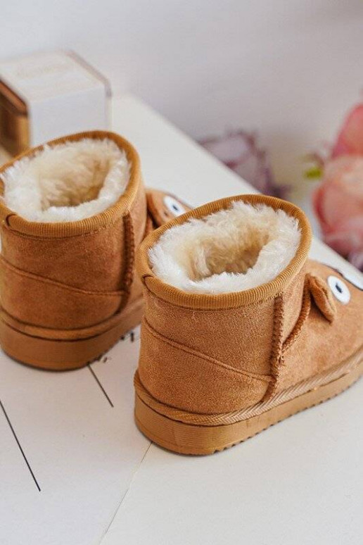 Bottes d'hiver chaudes pour enfants de couleur marron Vavena