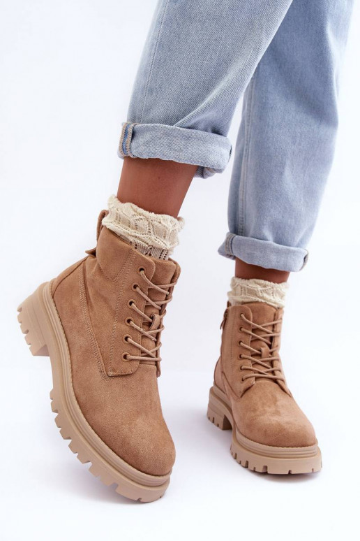 bottes chauffantes en daim beige Alden