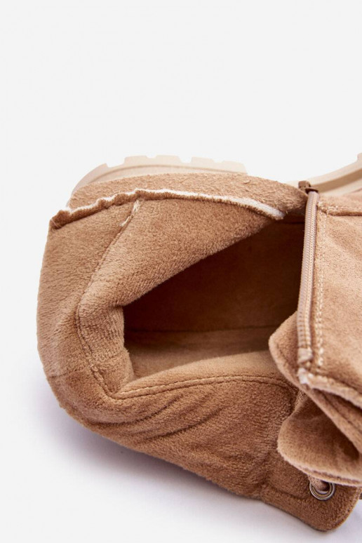 bottes chauffantes en daim beige Alden
