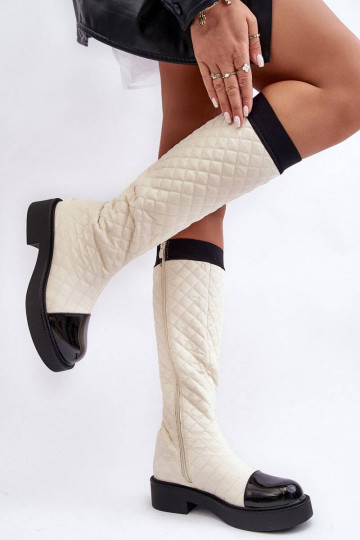 Beige gesteppte lange... 2