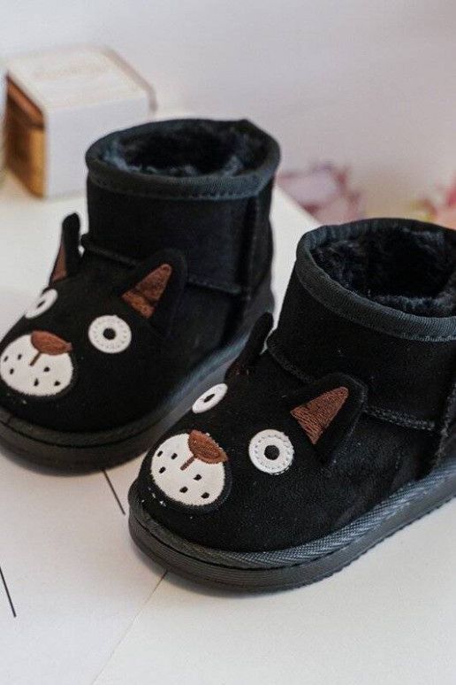 Bottes d'hiver chaudes pour enfants de couleur noire Vavena