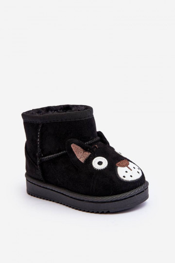 Bottes d'hiver chaudes pour enfants de couleur noire Vavena 2