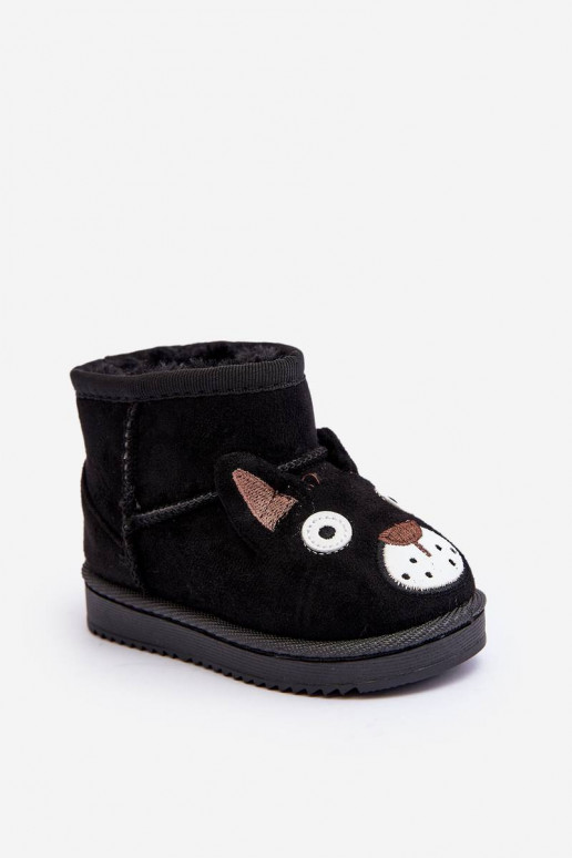 Bottes d'hiver chaudes pour enfants de couleur noire Vavena