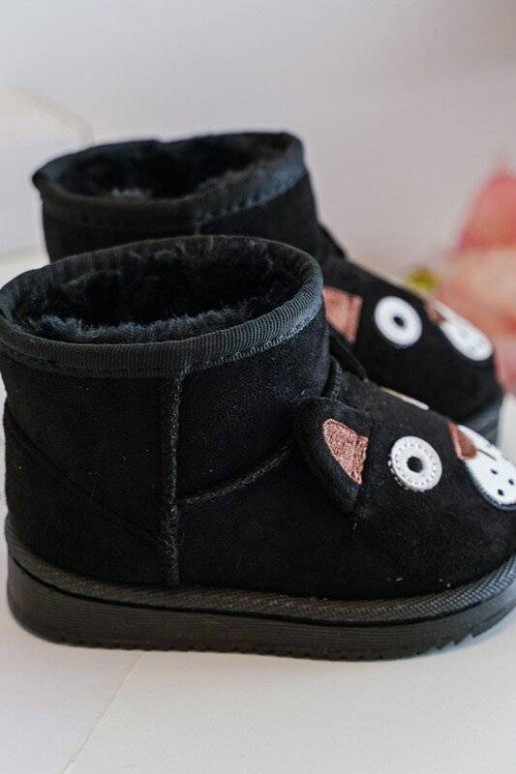 Bottes d'hiver chaudes pour enfants de couleur noire Vavena