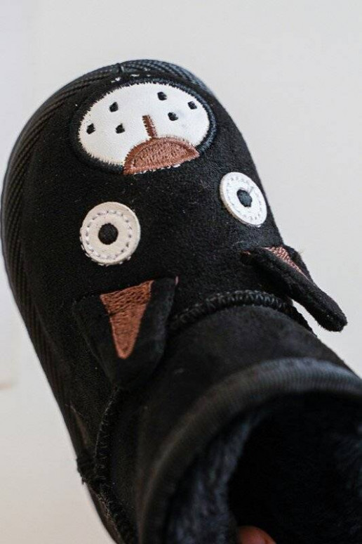 Bottes d'hiver chaudes pour enfants de couleur noire Vavena