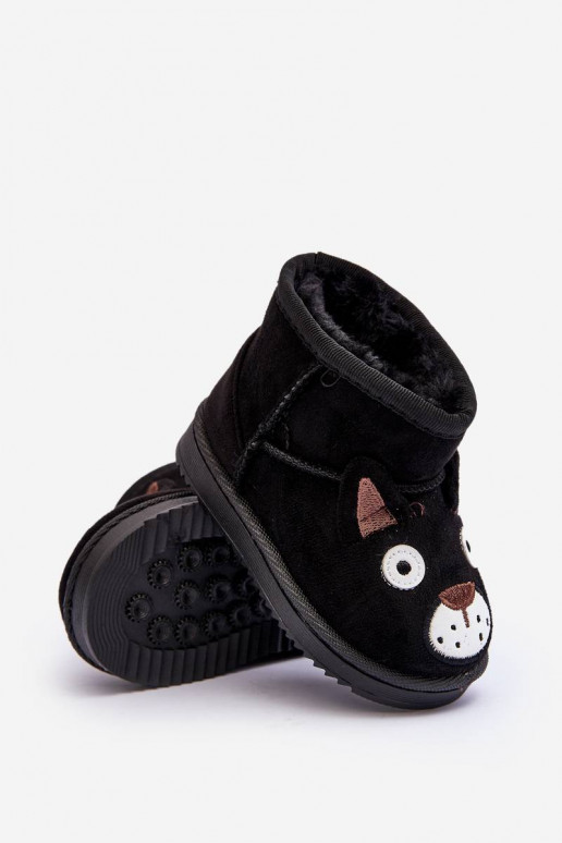Bottes d'hiver chaudes pour enfants de couleur noire Vavena