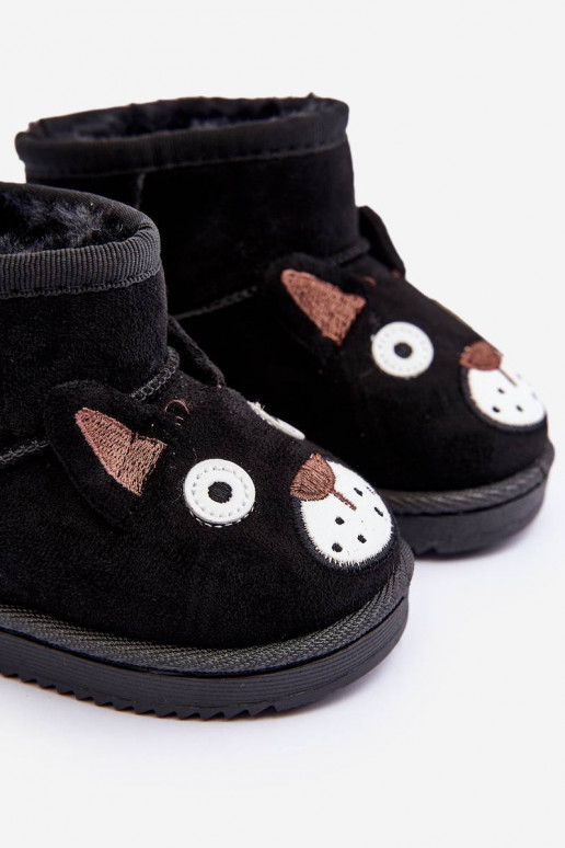 Bottes d'hiver chaudes pour enfants de couleur noire Vavena
