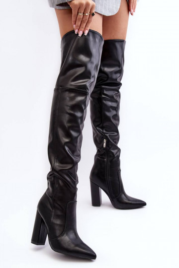 Zwarte overknee laarzen met...
