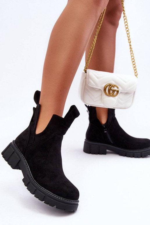 bottes Cut Out couleur noire Heaven