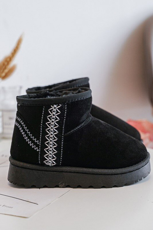 Bottes de neige pour enfants réchauffées de couleur noire Leonora