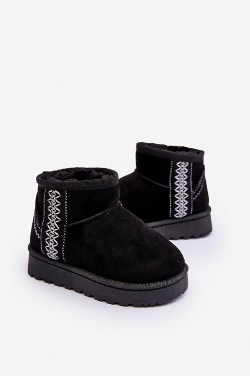 Bottes de neige pour enfants réchauffées de couleur noire Leonora