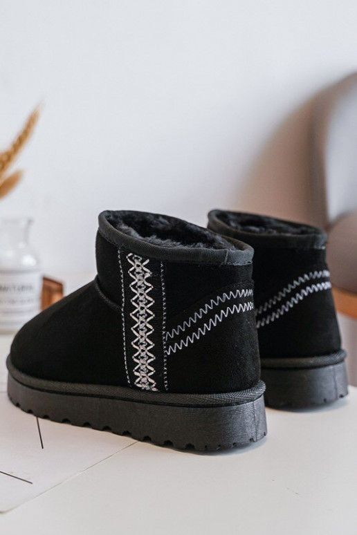 Bottes de neige pour enfants réchauffées de couleur noire Leonora