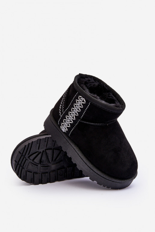 Bottes de neige pour enfants réchauffées de couleur noire Leonora