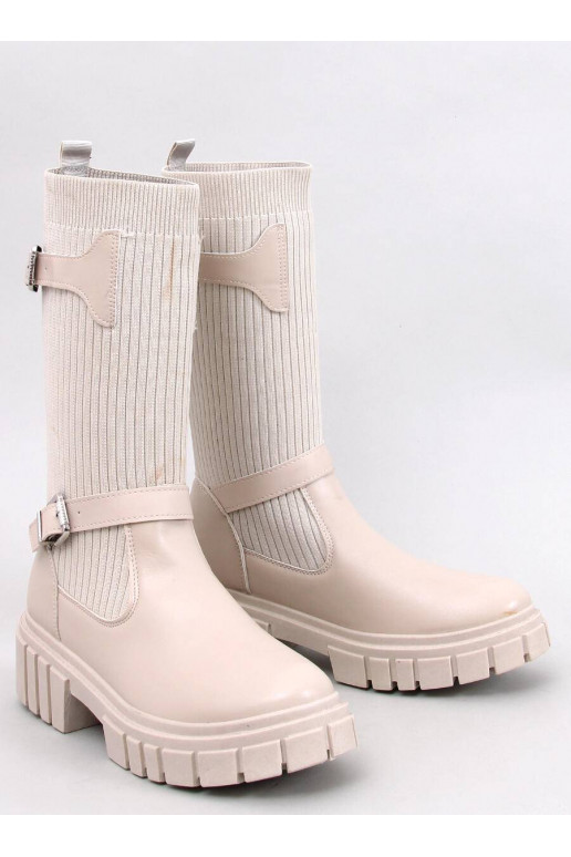 Bottines longues couleur beige RHEA... Bottines longues couleur beige RHEA...