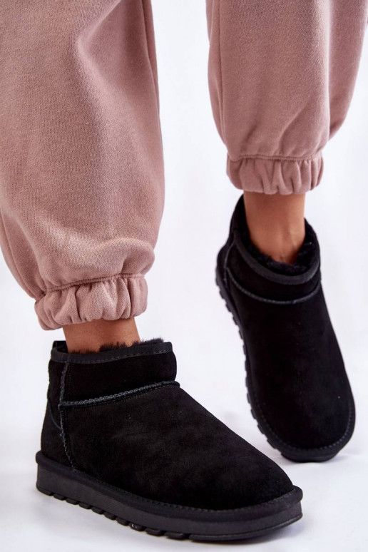 Shelie - Bottines de neige en daim - Noir