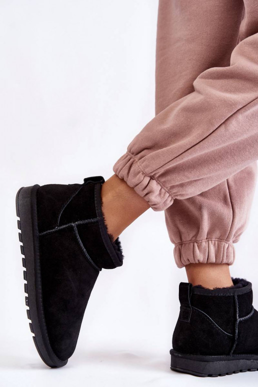 Shelie - Bottines de neige en daim - Noir