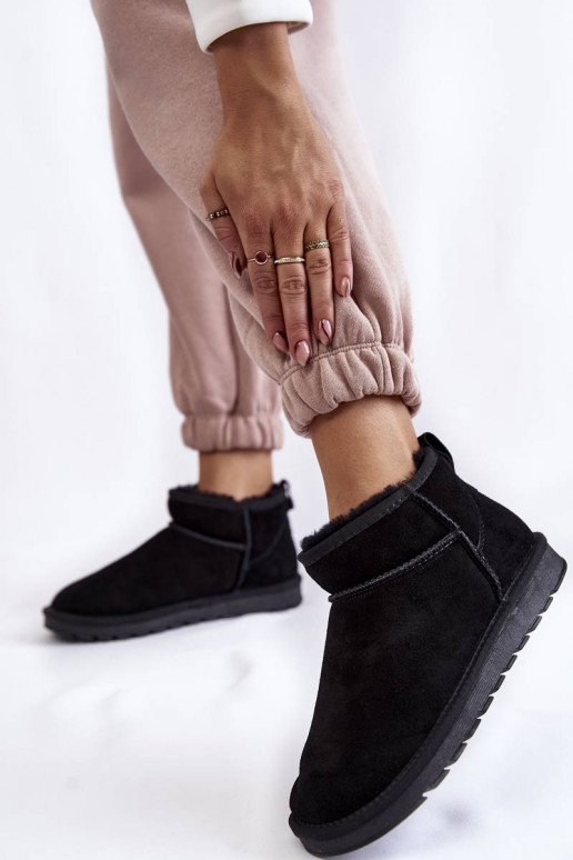 Shelie - Bottines de neige en daim - Noir