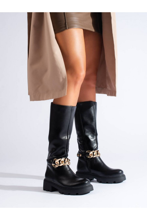 Shelovet enkellaarzen met ketting Shelovet enkellaarzen met ketting