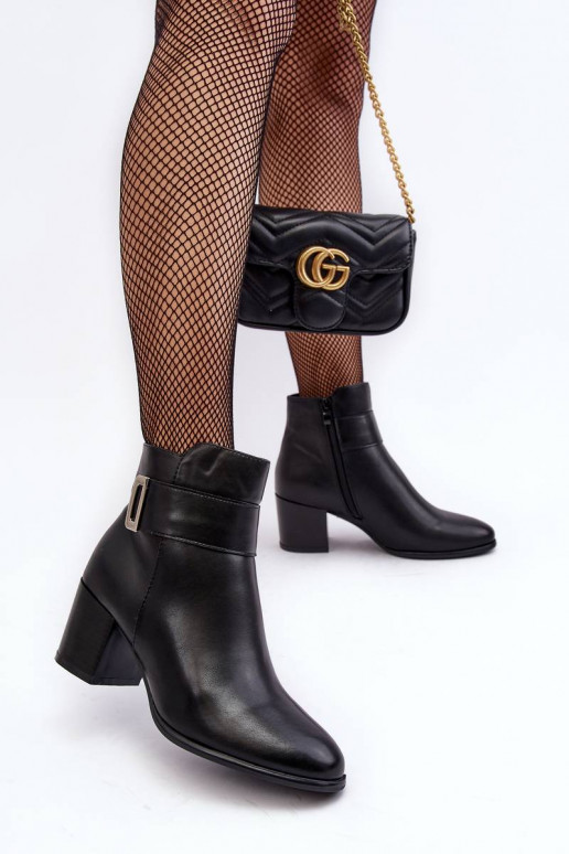 Bottines à talons hauts de couleur noire Starines