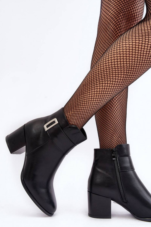 Bottines à talons hauts de couleur noire Starines