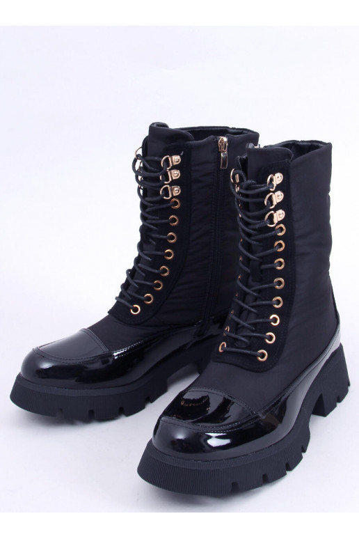 Bottines à lacets de couleur noire MERCED BLACK