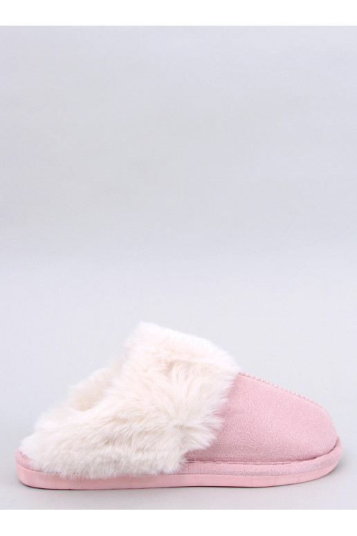 Chaussons avec fourrure couleur rose OTTEYS