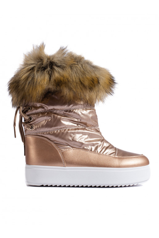 snowboots met bont in goudkleur Shelovet snowboots met bont in goudkleur Shelovet