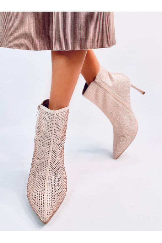 Bottines à talons fins avec cristaux DEMISH CHAMPAGNE