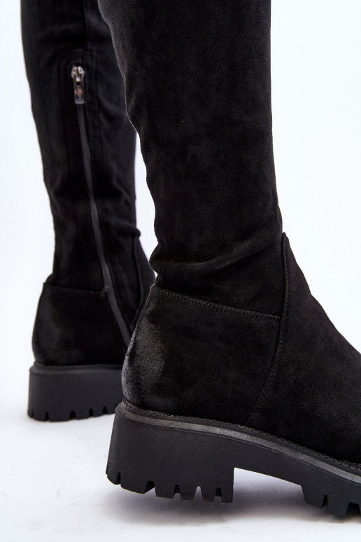 Cuissardes à talons larges noires La.Fi